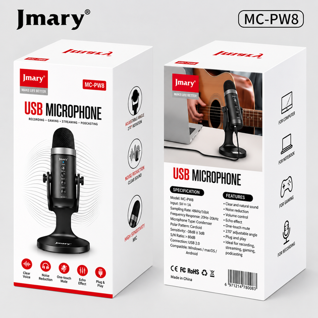 USB-микрофон Jmary MC-PW8 конденсаторный с шумоподавлением - изображение 6