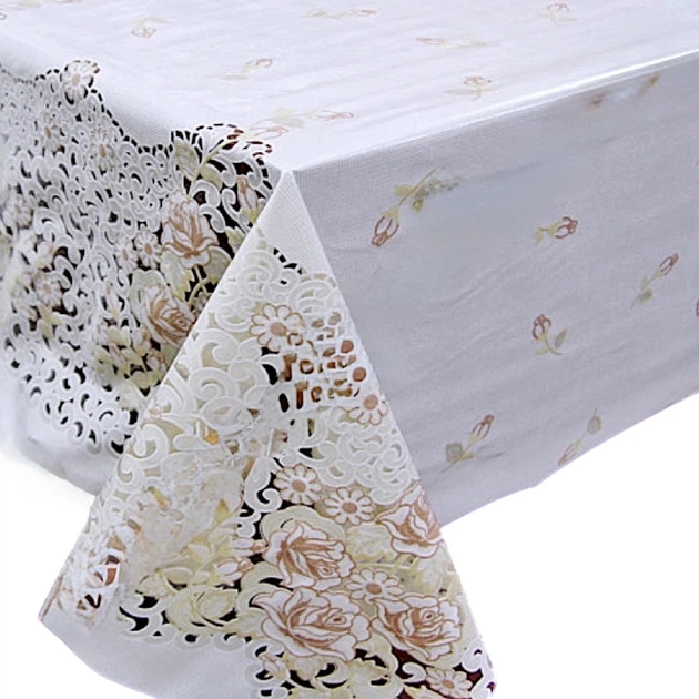 Клейонка кухонна Lace Ажур 1.32 м бежево-біла пог. м. (111-З) - зображення 3