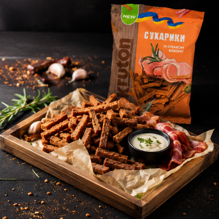 Сухарики пшенично-ржаные со вкусом бекона к пиву 35 г - Фото 8 Сухарики пшенично-ржаные со вкусом бекона к пиву 35 г - изображение 8