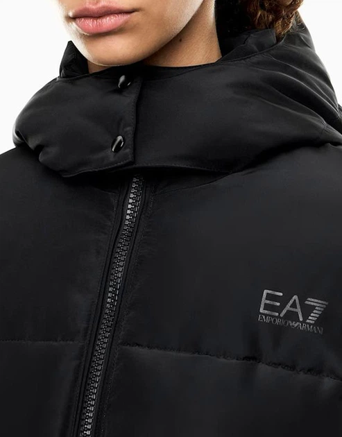 Женская куртка-бомбер EA7 Emporio Armani в черном цвете - размер 27/54 (XL)(7W001384/UC001/AF16074) - изображение 4