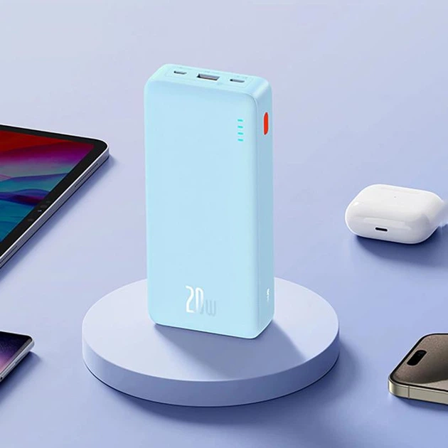 УМБ Baseus Airpow Powerbank 20000mAh 20W QC PD Blue (P10022804313-00) - изображение 9