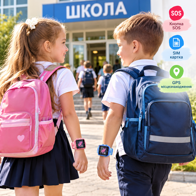 Детские смарт часы Hoco 2G с SIM картой кнопка SOS с GPS черный - Фото 5 Детские смарт часы Hoco 2G с SIM картой кнопка SOS с GPS черный - изображение 5