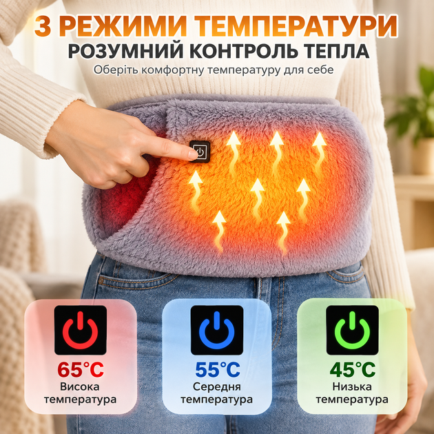 Пояс с подогревом от USB 3 режима 45/55/65°C - изображение 3