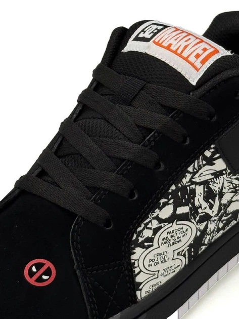 Жіночі кросівки DC x Marvel Deadpool Court Graffik Black White 39 - Фото 6 Жіночі кросівки DC x Marvel Deadpool Court Graffik Black White 39 - зображення 6