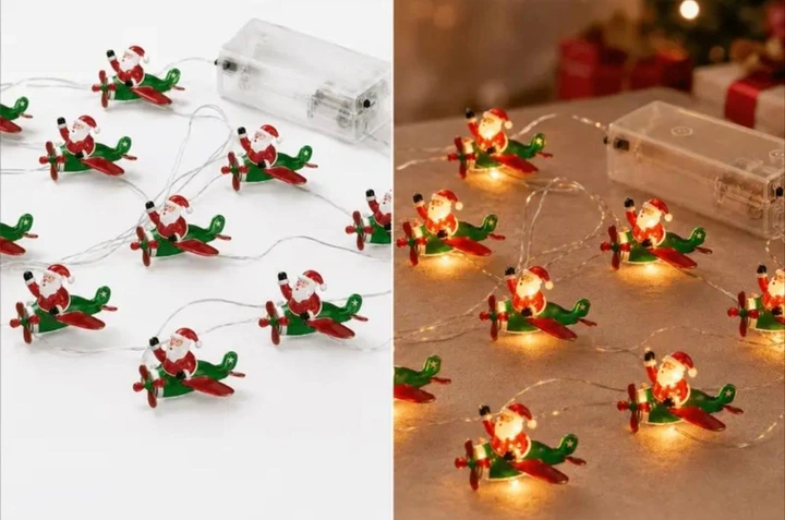 Гірлянда "Санта Клаус на літачку" 2 м 20 led (0929) - изображение 2