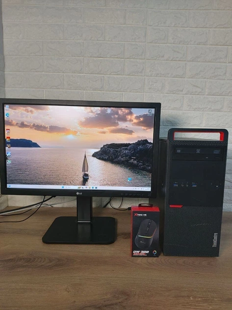 Комплект ПК: Lenovo ThinkCentre M800 Tower / Intel Core i5-6400 (4 ядра по 2.7 - 3.3 GHz) / 16 GB DDR4 / 500 GB SSD + 500 GB HDD / nVidia GeForce GTX 1050, 2 GB GDDR5, 128-bit / DVD-ROM + Монитор LG 24MB35PM-B / 24" (1920x1080) IPS / VGA, DVI б/у + Подаро - изображение 2