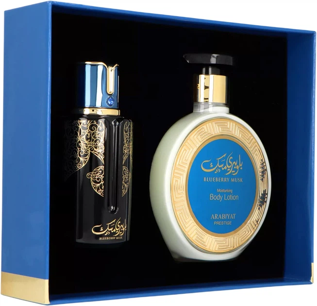Zestaw unisex Arabiyat Blueberry Musk Woda perfumowana 100 ml + Balsam do ciała 300 ml (6290361912010) - Zdjęcie 3 Zestaw unisex Arabiyat Blueberry Musk Woda perfumowana 100 ml + Balsam do ciała 300 ml (6290361912010) - obraz 3