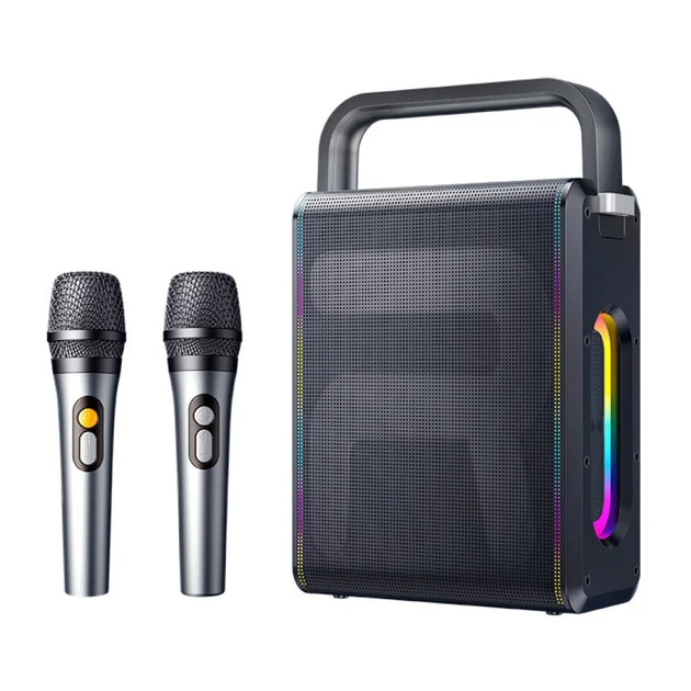 Портативная колонка Remax RB-MB08 Lighting Party 60W с 2-мя микрофонами Черная - Фото 1 Портативная колонка Remax RB-MB08 Lighting Party 60W с 2-мя микрофонами Черная - изображение 1