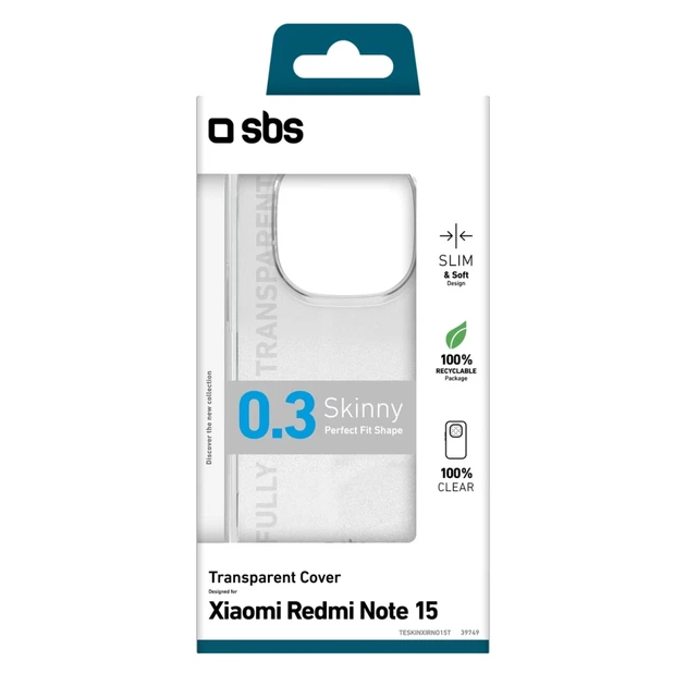 Чехол SBS Skinny Cover для Xiaomi Redmi Note 15 5G Clear (8018417539749) - Фото 2 Чехол SBS Skinny Cover для Xiaomi Redmi Note 15 5G Clear (8018417539749) - изображение 2