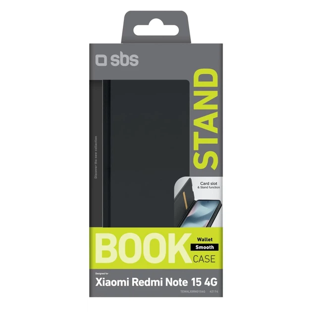 Чехол SBS Wallet Smooth для Xiaomi Redmi Note 15 5G Black (8018417542114) - изображение 2