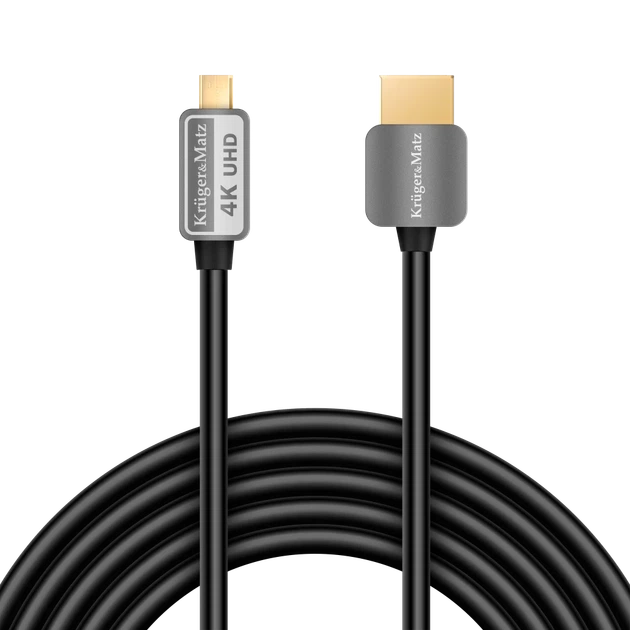 Кабель Kruger&Matz HDMI - micro HDMI 3.0m (KM0328) - изображение 2