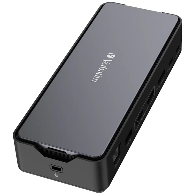 Док-станція Verbatim USB-C Pro 15в1 2xHDMI/RJ45/4xUSB-A/3xUSB-C/SD/microSD/Audio/DisplayPort/SSD Grey (32174) - зображення 5