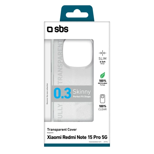 Чехол SBS Skinny Cover для Xiaomi Redmi Note 15 Pro Clear (8018417539794) - Фото 2 Чехол SBS Skinny Cover для Xiaomi Redmi Note 15 Pro Clear (8018417539794) - изображение 2