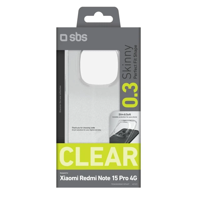 Чехол SBS Skinny Cover для Xiaomi Redmi Note 15 Pro Clear (8018417542121) - Фото 2 Чехол SBS Skinny Cover для Xiaomi Redmi Note 15 Pro Clear (8018417542121) - изображение 2