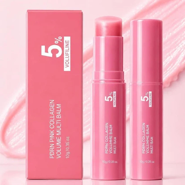 Бальзам-стік для обличчя MEDICUBE PDRN Pink Collagen Volume Multi Balm 10 г — для зволоження, пружності, гладкості та сяйва шкіри - изображение 4