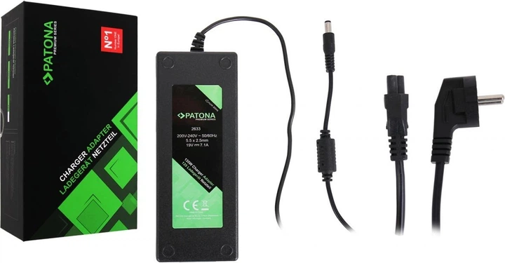 Zasilacz do laptopa PATONA Premium 135W 19V 7.1A 5.5x2.5mm (4055655227728) - Zdjęcie 2 Zasilacz do laptopa PATONA Premium 135W 19V 7.1A 5.5x2.5mm (4055655227728) - obraz 2