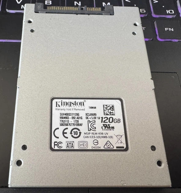 Накопичувач SSD 2.5 Sata3 Kingston SUV400 120gb - Б/У - изображение 3