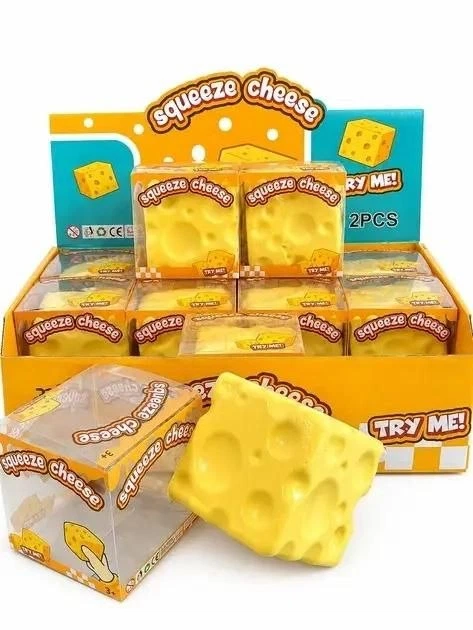 Сквіш антистрес Squeeze Cheese Сир - ароматна іграшка з запахом сиру вазеліновий сир - изображение 2