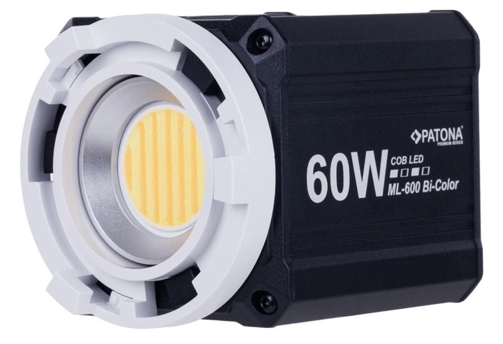 Компактне світлодіодне світло PATONA Premium ML-600 COB Bi-Color 60W USB-C PD Mini Bowens (4055655253437) - Фото 4 Компактне світлодіодне світло PATONA Premium ML-600 COB Bi-Color 60W USB-C PD Mini Bowens (4055655253437) - зображення 4