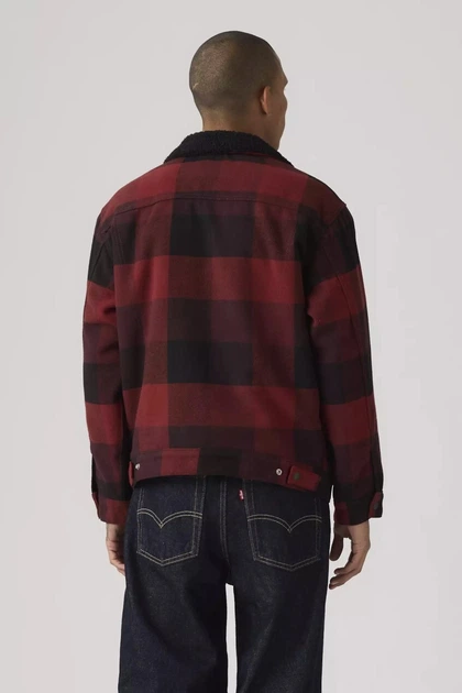 Чоловіча джинсова куртка Levi's 54(2XL) Чорно-червоний (159367) - зображення 4