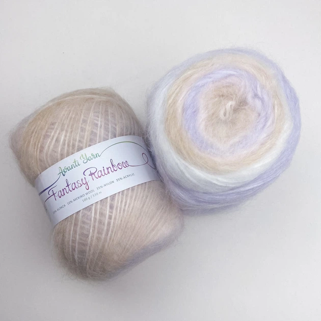 Пряжа Fantasy Rainbow AVANTI YARN для в'язання ткацтва меринос із альпакою вовна 100г 330м Лавандовий беж (10310104) - Фото 2 Пряжа Fantasy Rainbow AVANTI YARN для в'язання ткацтва меринос із альпакою вовна 100г 330м Лавандовий беж (10310104) - зображення 2