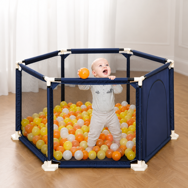 Манеж детский Malatec 126х109х65,5 см Синий - Фото 3 Манеж детский Malatec 126х109х65,5 см Синий - изображение 3