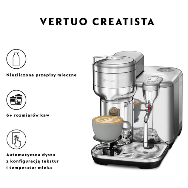 Капсульна кавоварка SAGE Nespresso Creatista Vertuo SVE850BSS4EPL1 Silver - зображення 2