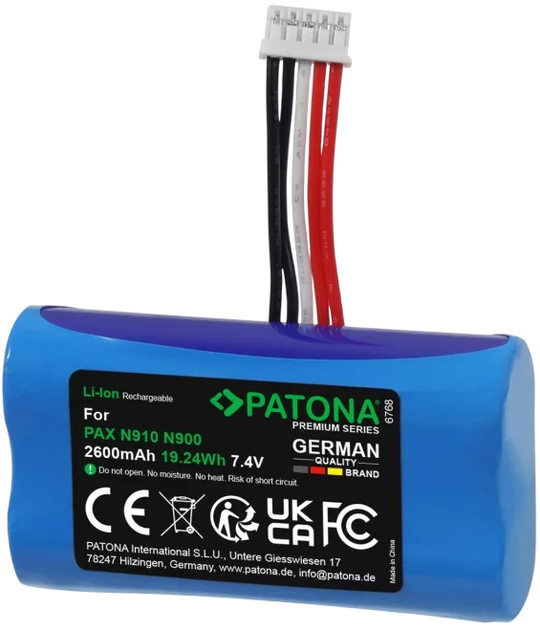 Bateria PATONA Premium do PAX N910 PAX910BL (4055655251440) - Zdjęcie 1 Bateria PATONA Premium do PAX N910 PAX910BL (4055655251440) - obraz 1