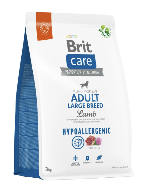 Гіпоалегренний сухий корм Brit Care Hypoallergenic Adult Dog Large Breed Lamb для собак великих порід з ягням 3 кг - Фото 1 Гіпоалегренний сухий корм Brit Care Hypoallergenic Adult Dog Large Breed Lamb для собак великих порід з ягням 3 кг - зображення 1