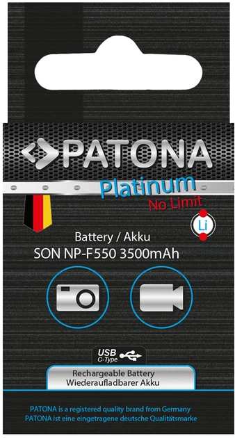 Акумулятор PATONA Platinum CCD-TR USB-C для Sony NP-F550 F330 F530 F750 F930 F920 (4055655235228) - зображення 8