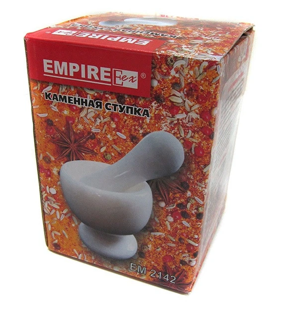 Ступка с пестиком Empire EM-2142 10х10.5 см Белая - изображение 2