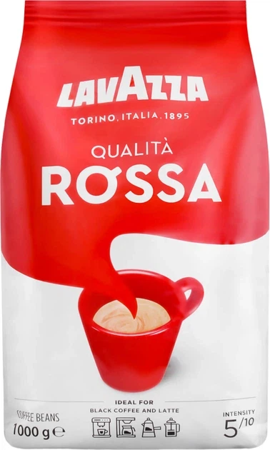 Зернова кава Lavazza Qualita Rossa 1 кг арабіка робуста середнє обсмаження шоколадний смак з кислинкою для кавомашини турки френч преса фільтр кавоварки еспресо капучино лате - зображення 10