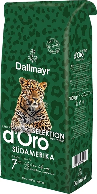 Кофе в зернах Dallmayr Crema d'Oro South America 1 кг арабика робуста ореховый фруктовый вкус жасмин мягкая кислотность для эспрессо caffè crema молочных напитков - изображение 8