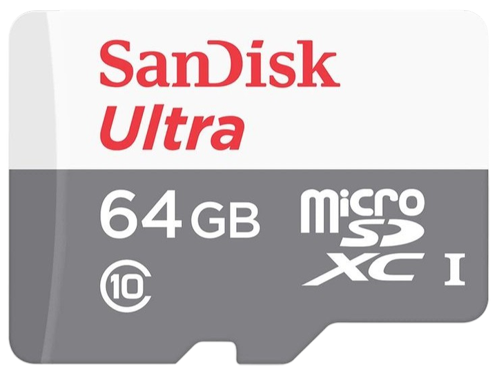 Карта памяти SanDisk MicroSDXC 64GB UHS-I Class 10 Ultra + SD adapter - Фото 1 Карта памяти SanDisk MicroSDXC 64GB UHS-I Class 10 Ultra + SD adapter - изображение 1