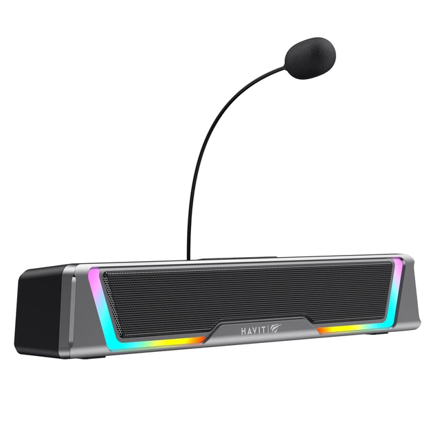 Игровая колонка SOUNDBAR HAVIT SK221 6W USB+BT RGB Black+Gray - изображение 5