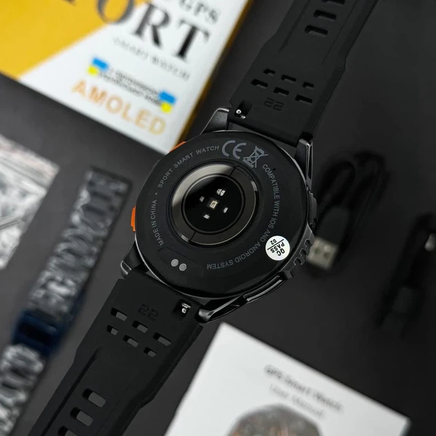Розумний годинник Modfit Pathfinder GPS Compass Black Steel AMOLED з ремінцем у комплекті - Фото 3 Розумний годинник Modfit Pathfinder GPS Compass Black Steel AMOLED з ремінцем у комплекті - зображення 3
