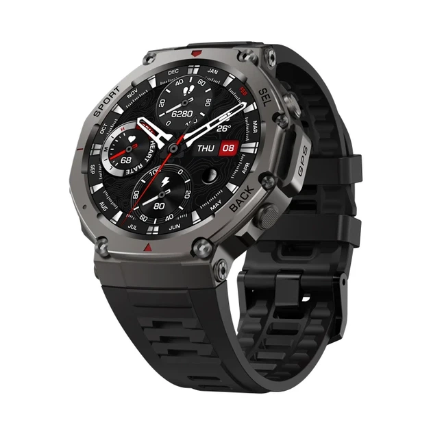 Тактические смарт-часы Modfit Titan Force GPS Black AMOLED стальной корпус Bluetooth-звонки - Фото 1 Тактические смарт-часы Modfit Titan Force GPS Black AMOLED стальной корпус Bluetooth-звонки - изображение 1