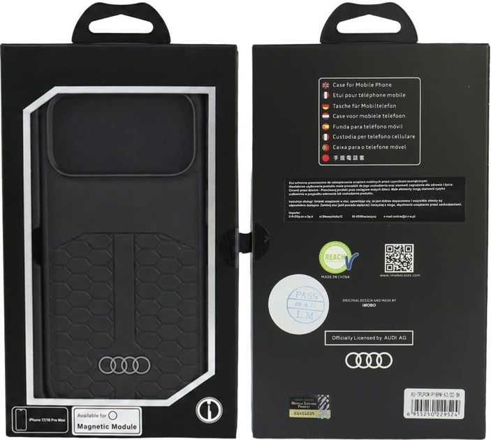 Etui plecki Audi Leather Case MagSafe do Apple iPhone 18 Pro Max/17 Pro Max Black (AU-TPUPCMIP18PM-A3/D2-BK) - obraz 5