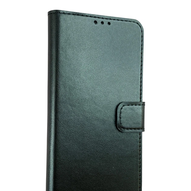 Чехол-книжка для Xiaomi Poco F7 черная (книжка с хлястиком, карманы для карточек) - Фото 3 Чехол-книжка для Xiaomi Poco F7 черная (книжка с хлястиком, карманы для карточек) - изображение 3