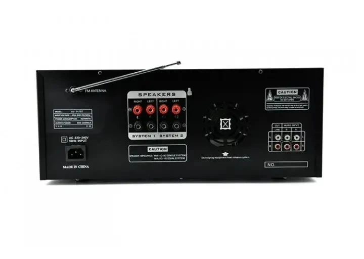Усилитель мощности для колонок UKC AV-747BT Hi-Fi стерео 300W Bluetooth эквалайзер 5 входов Mic 2RCA Black - изображение 4