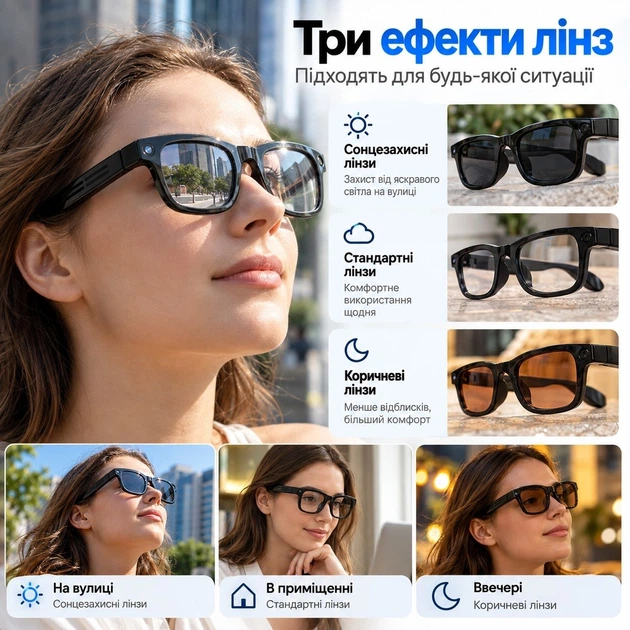Розумні AI-окуляри IK-G1 з камерою 8 МП, ChatGPT, перекладачем та Bluetooth - зображення 6