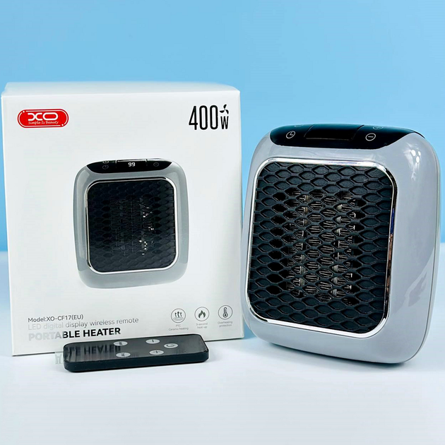 Тепловентилятор 400W для обогрева XO CF17 серый - Фото 2 Тепловентилятор 400W для обогрева XO CF17 серый - изображение 2