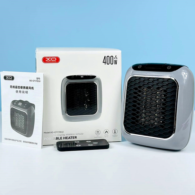 Тепловентилятор 400W для обогрева XO CF17 серый - Фото 6 Тепловентилятор 400W для обогрева XO CF17 серый - изображение 6