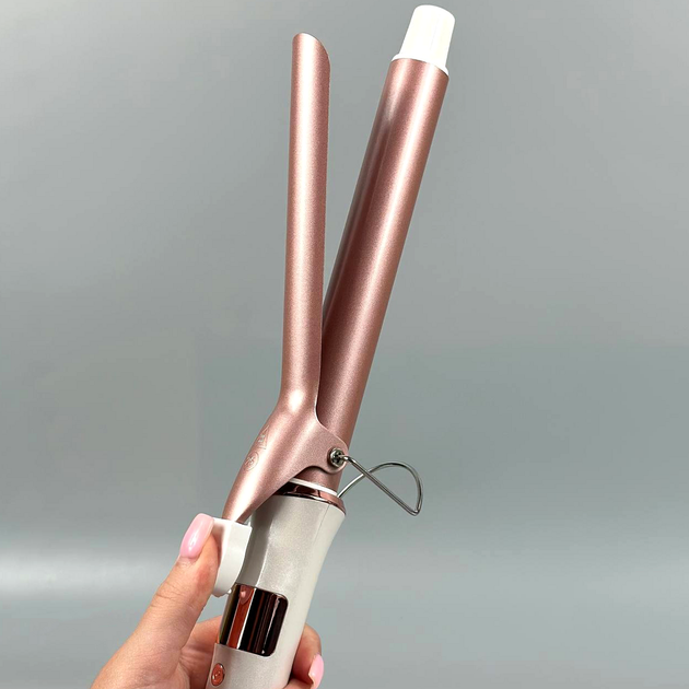 Плойка для волосся 25mm 80-230 °C керамічне покриття LED дисплей VGR V-578 молочний - зображення 3