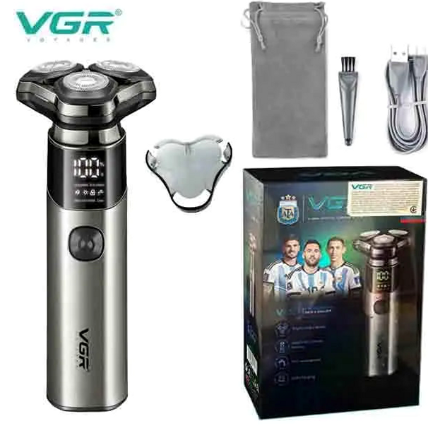 Электробритва роторная тройные головки IPX7 VGR V-321 серебряный - изображение 6