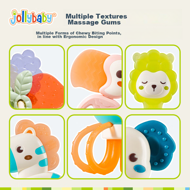 Подарочный набор Jollybaby для новорожденных с погремушкой и прорезывателем для развития хватательных навыков, для детей от 0 до 6 месяцев. - изображение 9