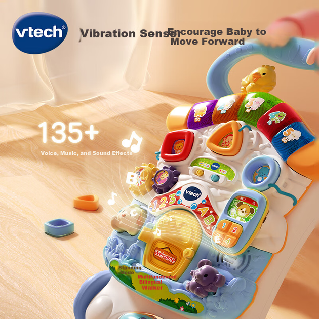Детские ходунки Vtech, двуязычные, складные, с регулируемой скоростью, для раннего развития, для мальчиков и девочек, подарок на день рождения. - изображение 4