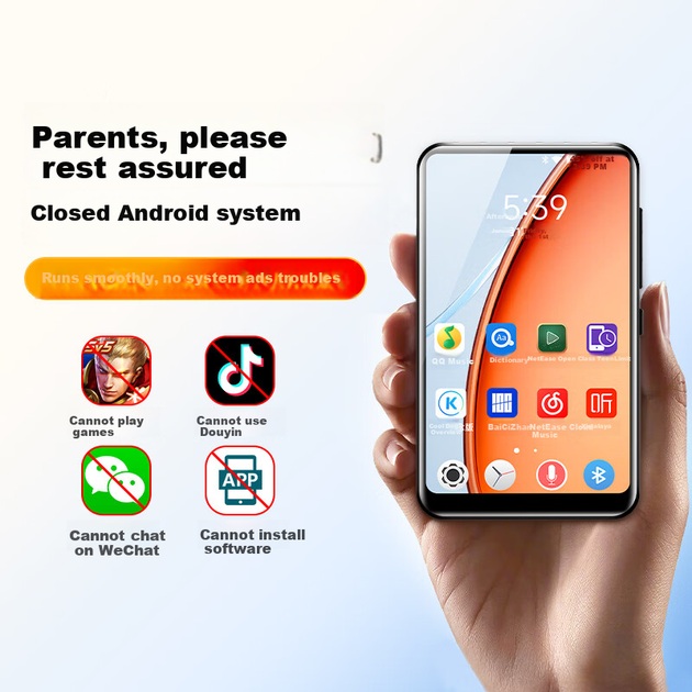 Музичний MP3-плеєр FAMUE BF12, розумна закрита система MP4 з підтримкою Wi-Fi, MP5 з Bluetooth, спеціально розроблена для студентів, пам'ять 128 ГБ, подарунковий набір - зображення 5