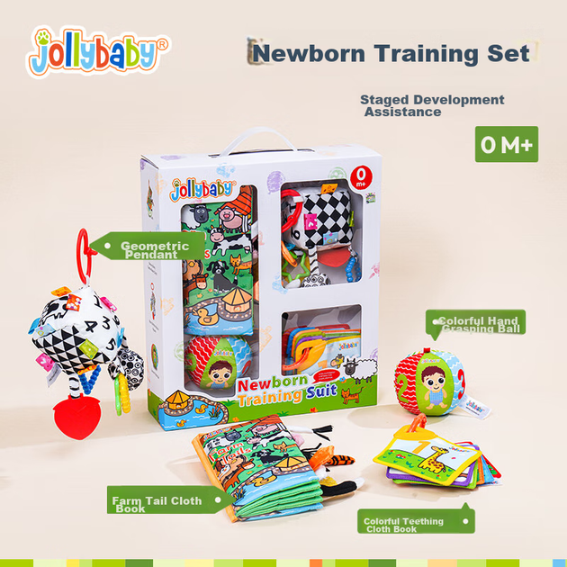Подарочный набор для раннего развития Jollybaby Baby Cloth Book Early Education Toy Gift Box для детей от 0 до 1 года, подарок в стиле «Полнолуние», набор для обучения новорожденных. - Фото 9 Подарочный набор для раннего развития Jollybaby Baby Cloth Book Early Education Toy Gift Box для детей от 0 до 1 года, подарок в стиле «Полнолуние», набор для обучения новорожденных. - изображение 9