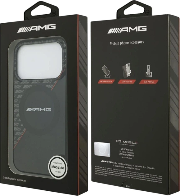Etui na smartfon Apple iPhone 18 Pro/17 Pro AMG IML Double Layer Rhombs MagSafe Black-Red (AMHMP18L24HRDKR) - obraz 8